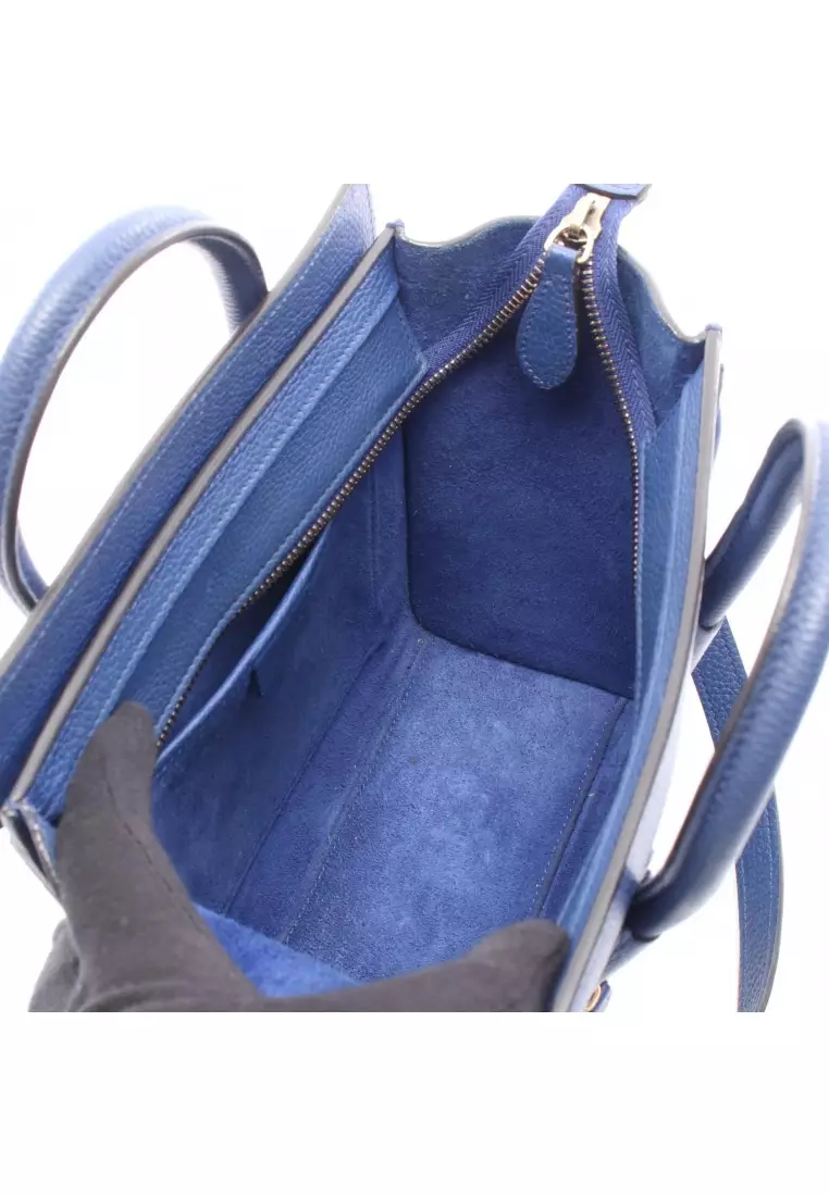 Buy CELINE Pre-Loved Celine luggage nano shopper Handbag leather