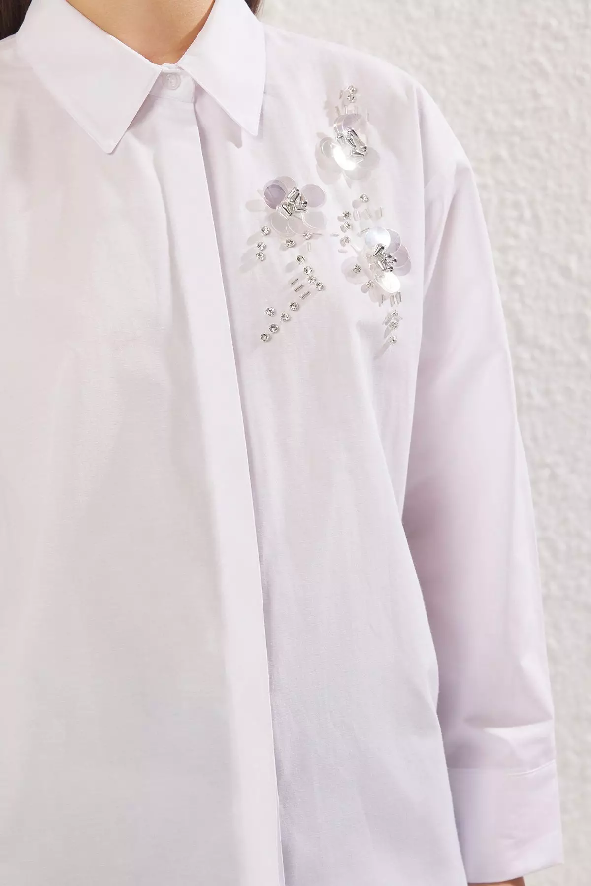 White Plain Long Oversize Shirt