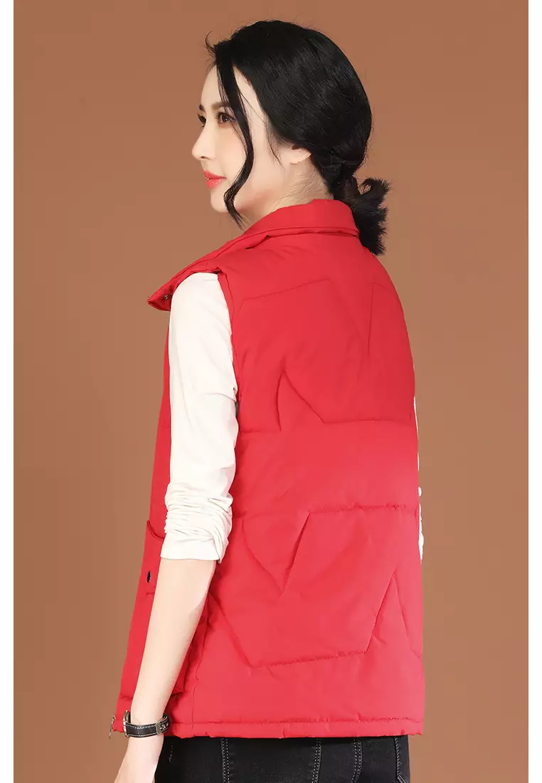 Women Thermal Vest Winter Warm Solid Color Basic Cold Weather