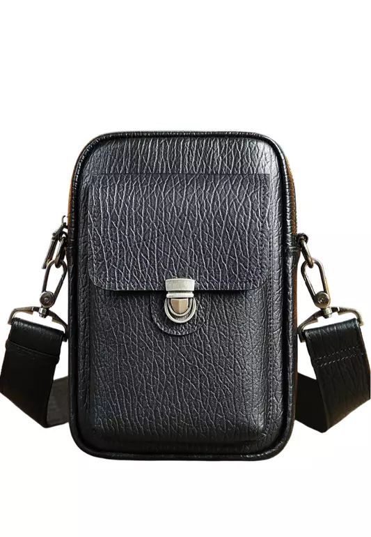 New Arrival Men's Genuine Leather Messenger Bag, Cowhide Messenger Bag, First Layer Cowhide Bag, Mobile Phone Bag