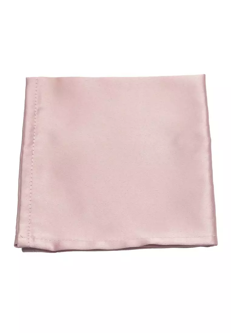 Houseofcuff Dasi Kupu Bowtie Pocket Square Saputangan Pink Muda A04