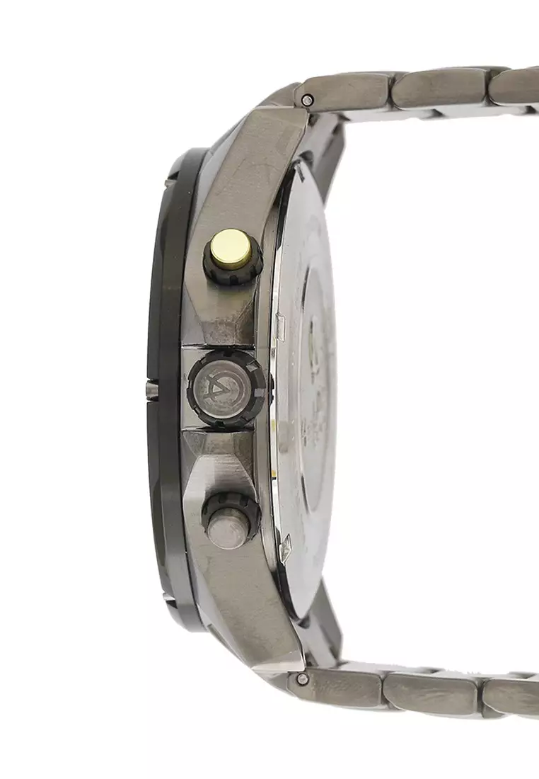 Alexandre Christie Jam Tangan Pria - Silver Black Light Yellow - Stainless Steel - 6620 MCBEPBALE