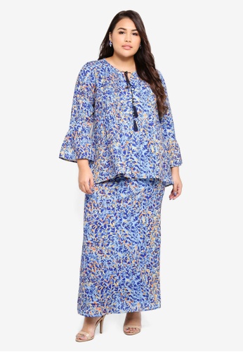 Peasant Kurung from Ms. Read in Blue and Multi