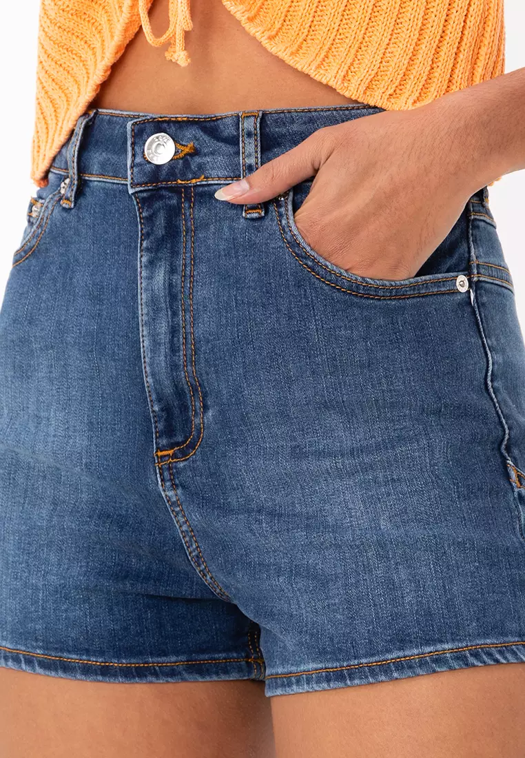 Denim High Rise 'Lift And Contour' Shorts