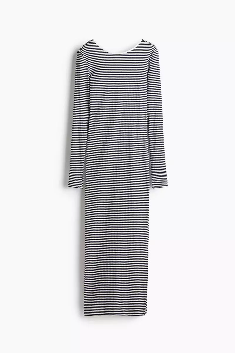 Ribbed scoop-back dress