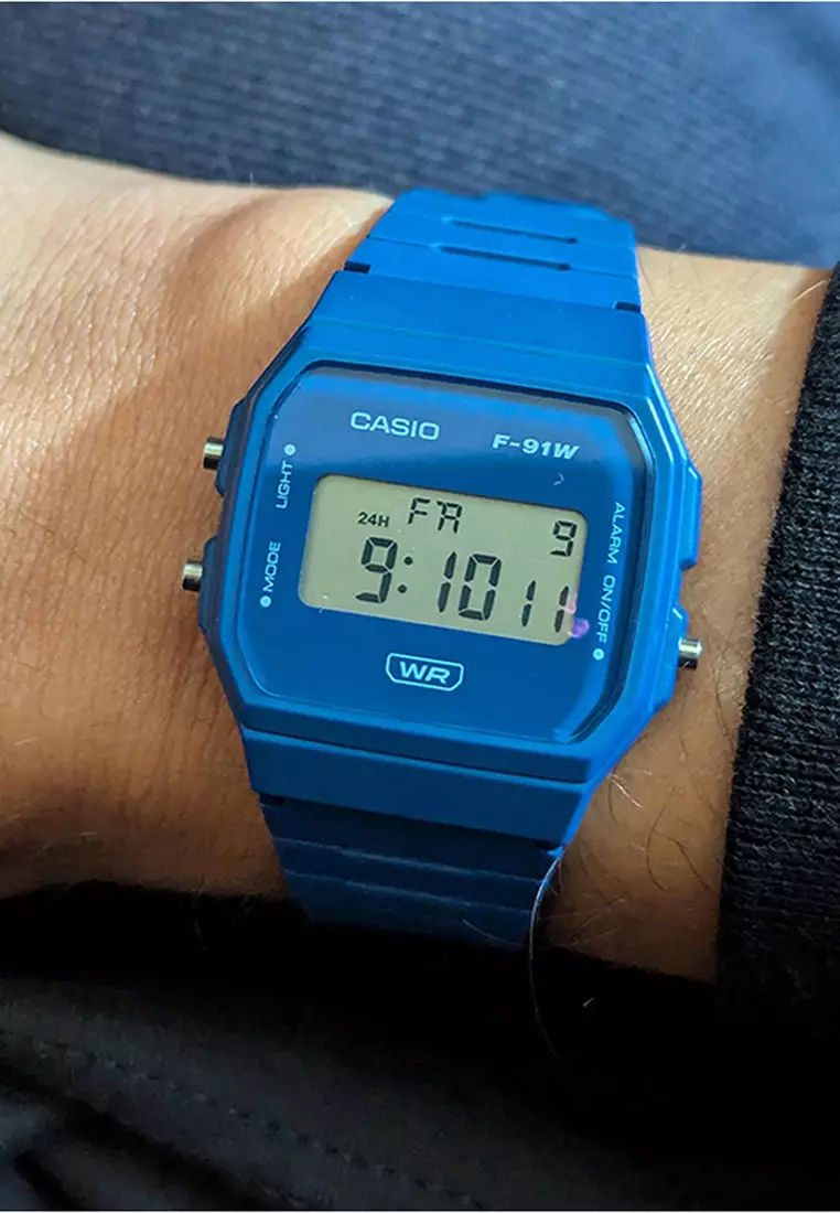 F-91WB-2A1 Unisex Digital Watch Blue Resin Strap