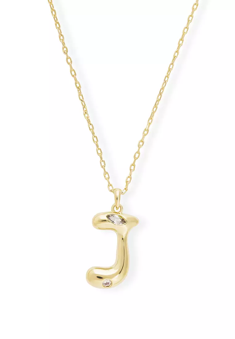 Gold necklace with hotsell letter j pendant