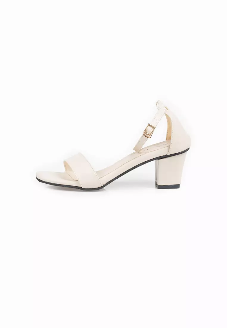 SEIS Venesia Sandal Heels Tali Wanita Hak 5 cm - CREAM