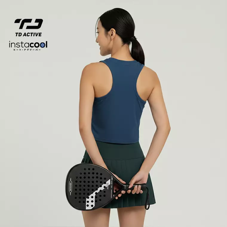 TDACTIVE Kaos Padel Lucu Tank Top UAT "padel club" instacool biru denim LSF07