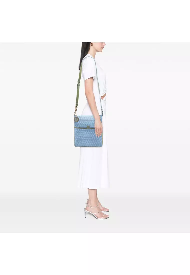 Pre-Loved Fendi Zucchino Coated Canvas Forever Crossbody