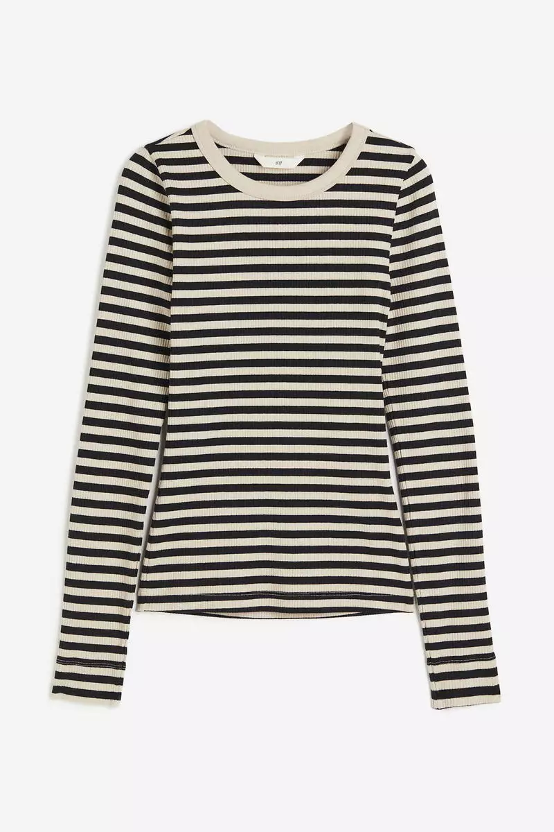 Ribbed jersey top