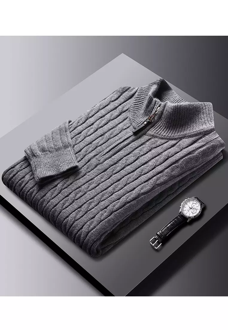 Stand Collar Knitted Sweater BD8511