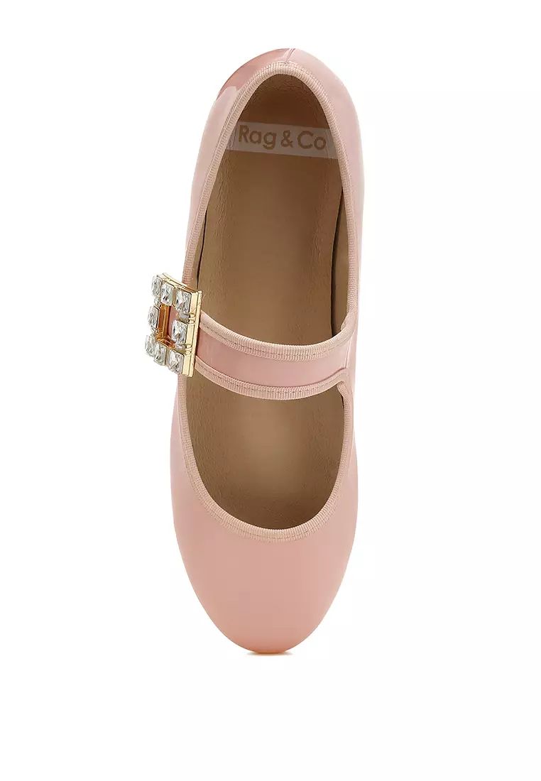 Brooch Mary Jane Sandals in Pink