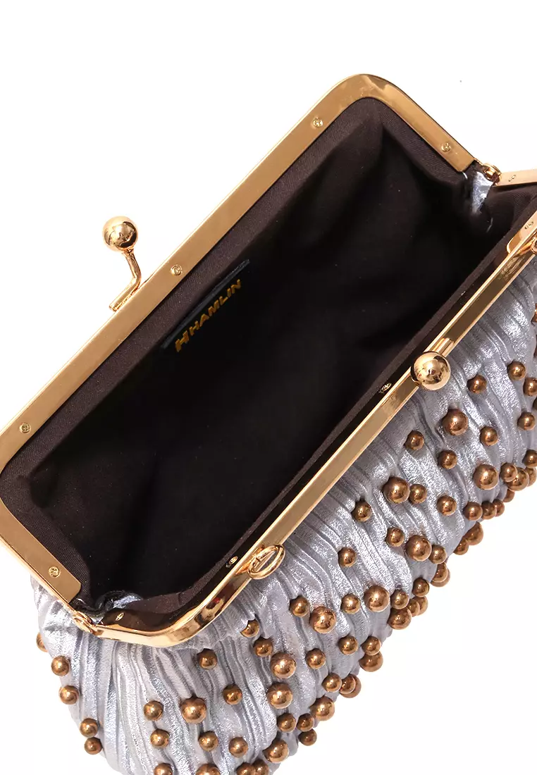 Eilaria Tas Selempang Pesta Wanita Hand Bag Mini Material Leather ORIGINAL - Gray