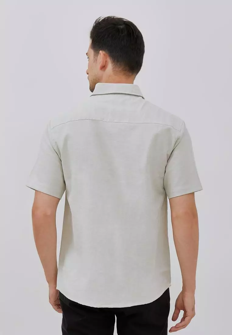 Paulmay Kemeja Lengan pendek Pria Reguler Fit Soft Olive Shirt