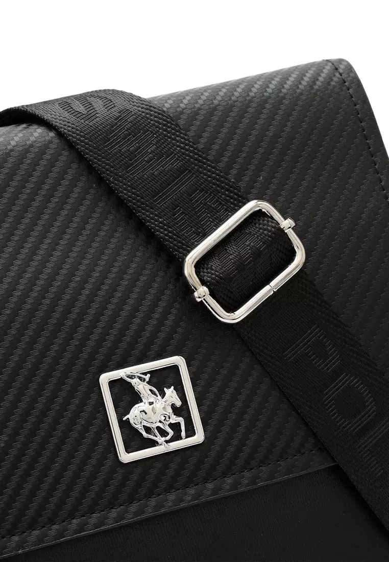 Textured Messenger Bag / Crossbody Bag / Sling Bag - Black