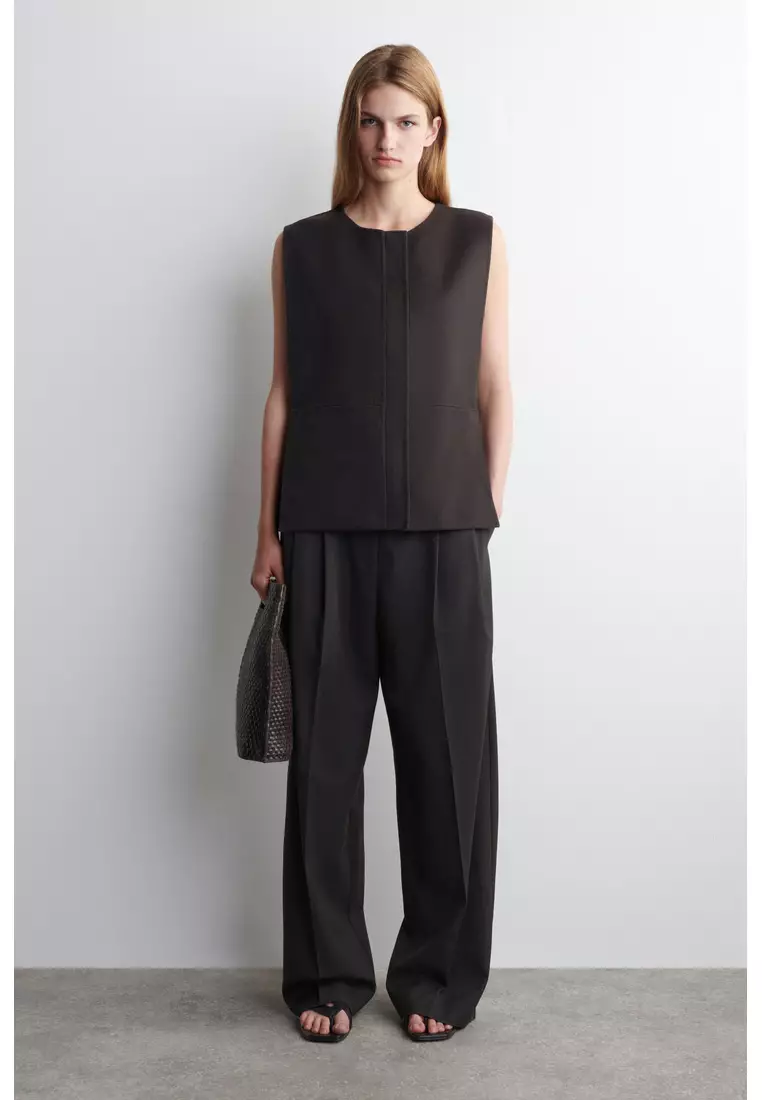 DOUBLE-FACED WOOL HYBRID VEST