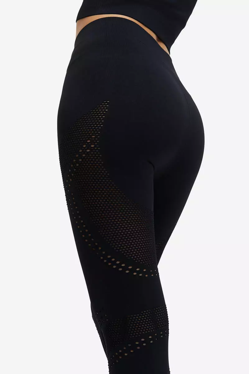 DryMove™ Seamless Sports tights - Black - Ladies