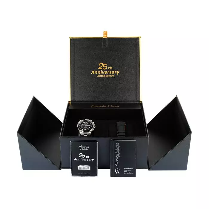 Alexandre Christie Jam Tangan Pria - Silver Black - Stainless Steel - 6141 XXVMSSBA