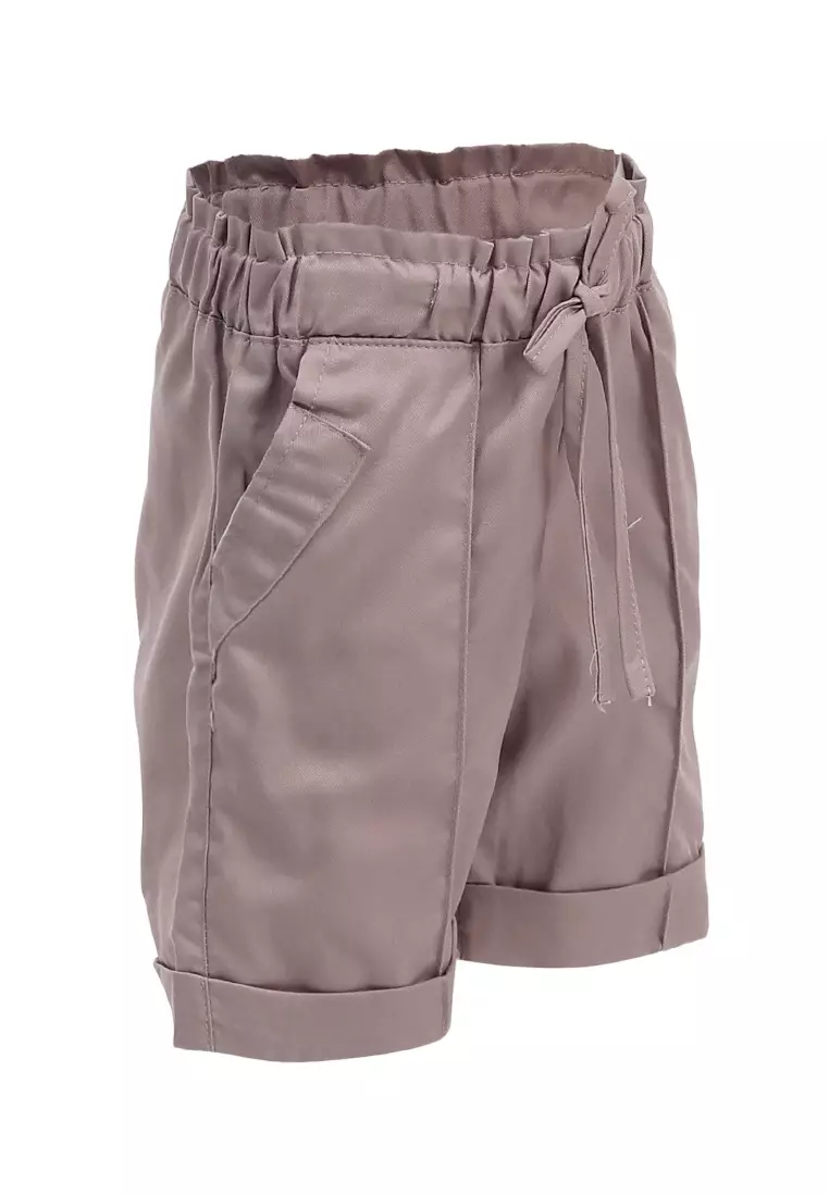 Milly Celana Pendek Anak Perempuan Motif Polos Kids Hotpants Variasi Tali Material Cotton ORIGINAL - Gray