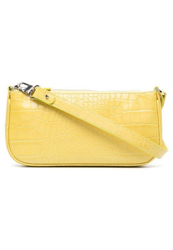 By Far yellow By Far Rachel Croco Embossed Leather Shoulder Bag in Custard A7612ACEE16386GS_1