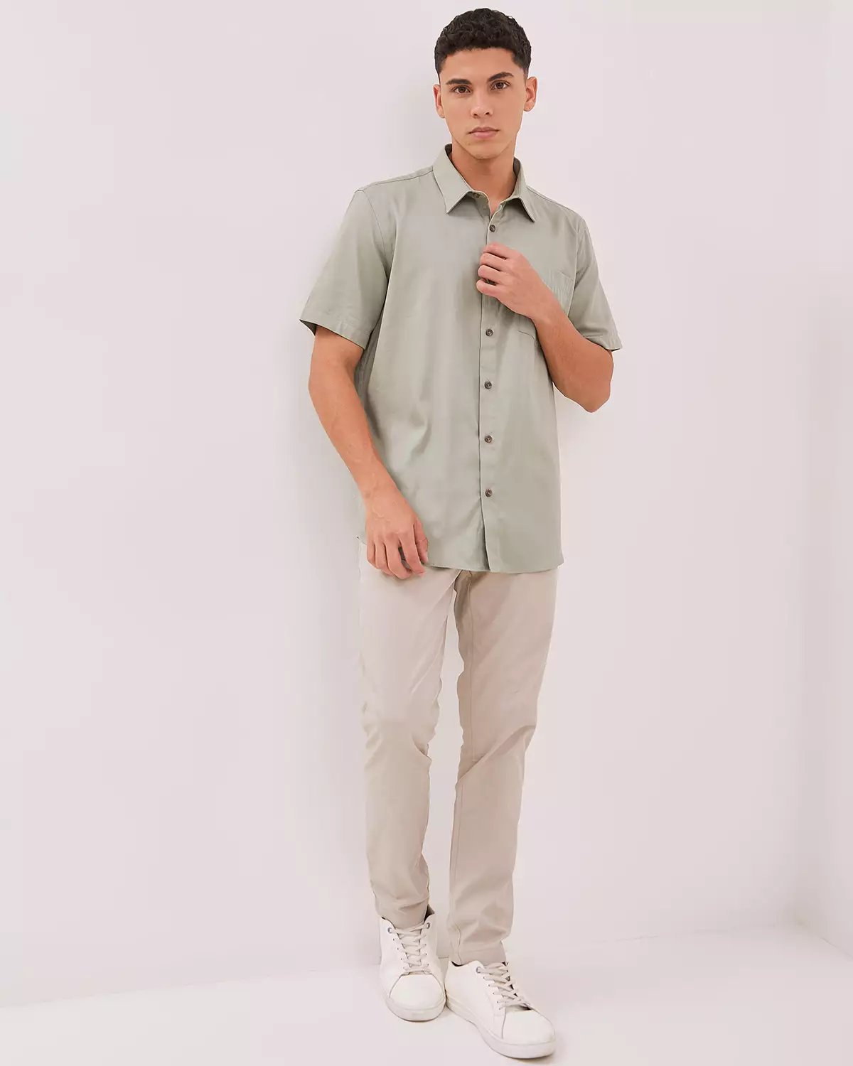 MEN'S GREEN SHORT SLEEVE SHIRT