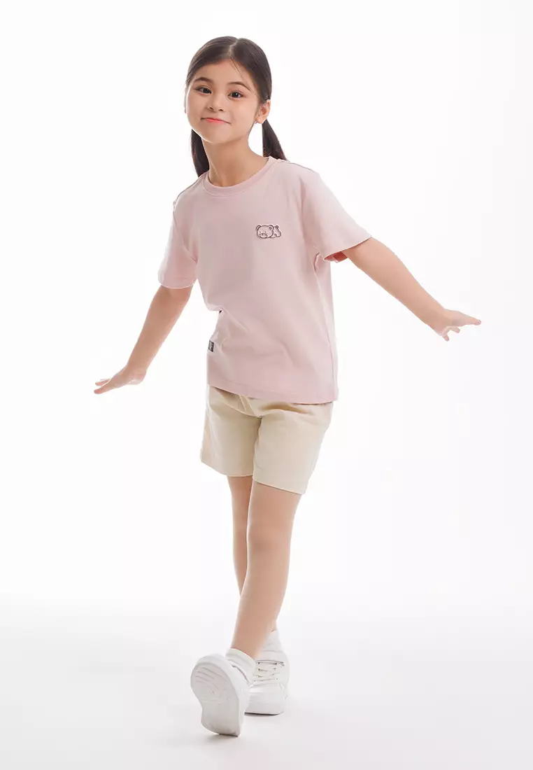 Forest Kids Unisex Soft-Touch Stretchable Round Neck T Shirt - FK820086-55LightPink