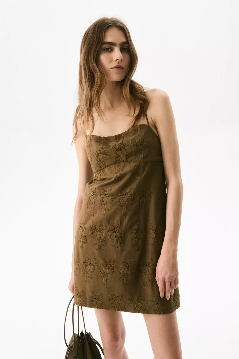 Embroidered strappy dress