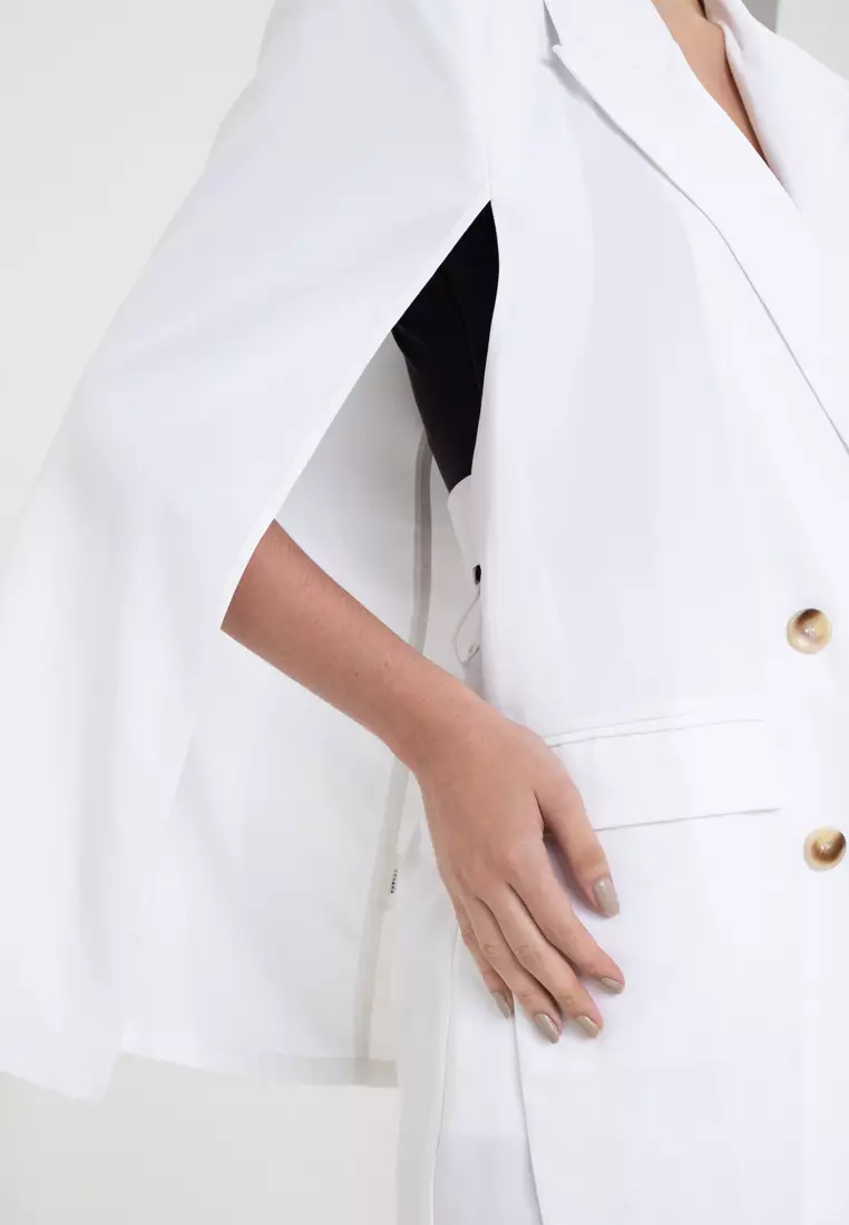 White cape blazer suit hotsell