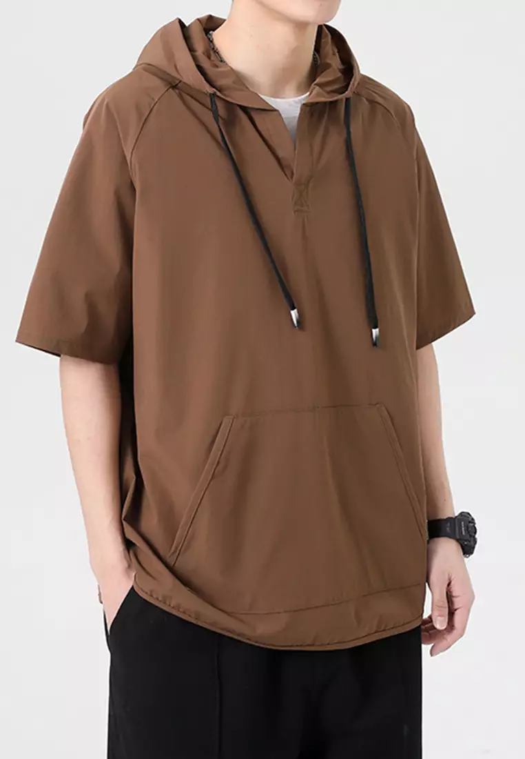 Thin short sleeve hoodie cheap