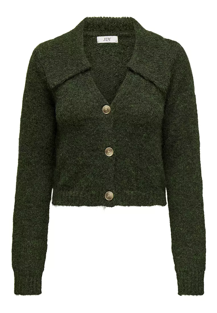 JACQUELINE de YONG 売れ筋商品|||ジャクリーン デ ヨング カーディガン アウター レディース Cardigans Green JACQUELINE DE YONG Zoey Life L/S Collar Cardigan 2025 | Buy