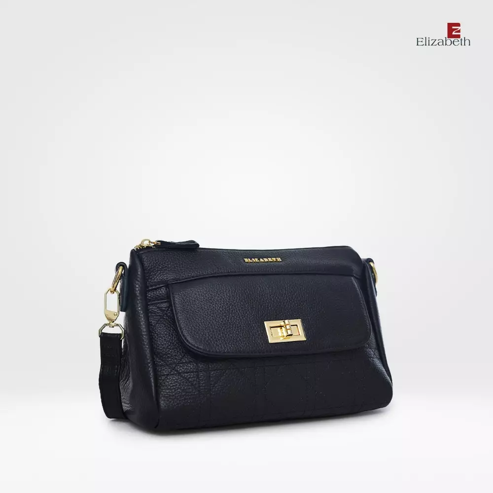Tas Elizabeth Genuine Leather Sling Bag 0720-0484 Black