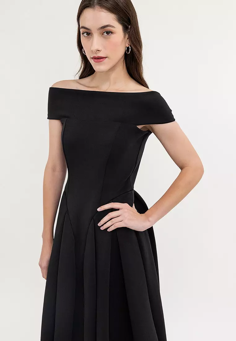 Reverie Off Shoulder Midi Dress