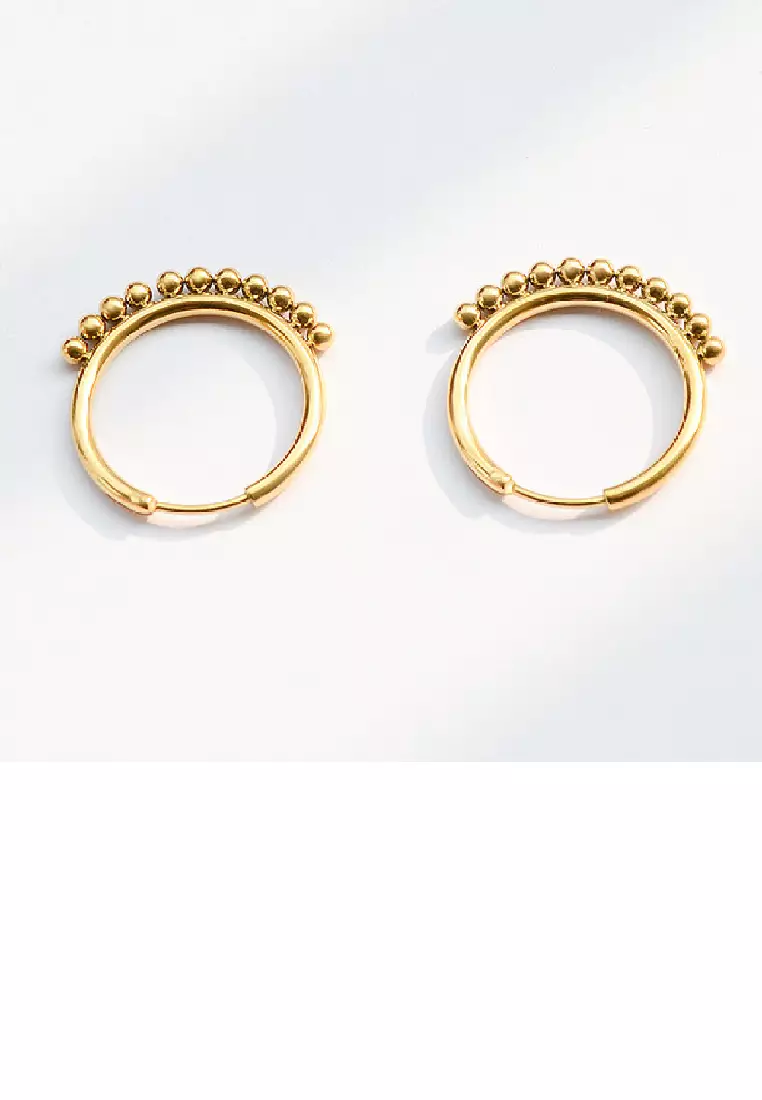 Golden circle earrings store