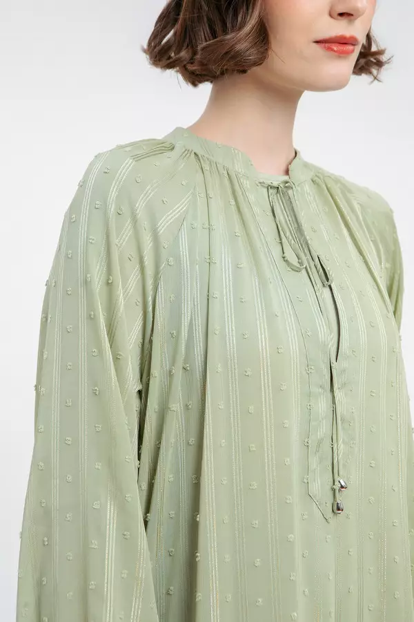 MINIMAL - Jenny - Gaun Sifon Plumeti - Green Colour Green_Light