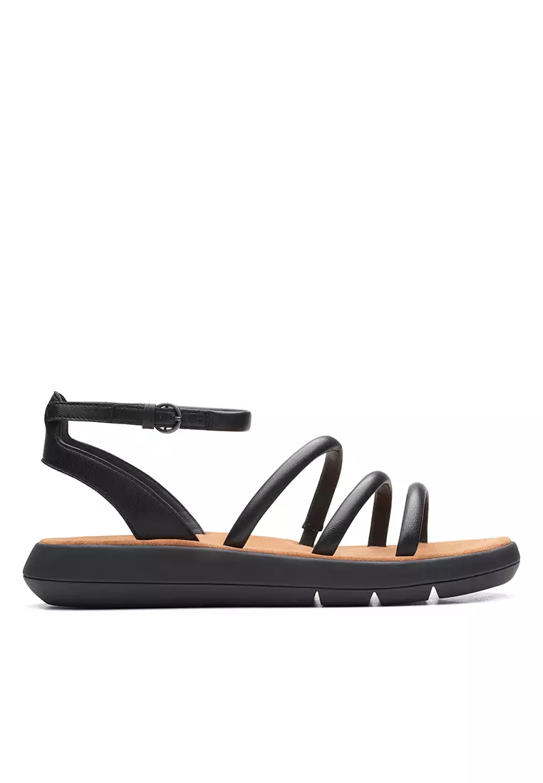 Discount on Clarks  shoes - SKU: Jemsa Style Leather Sandal Black