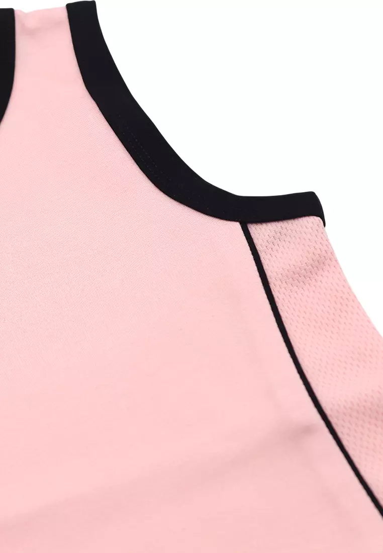 Girls Licensed Sleeveless Top with Contrast Piping - Pink