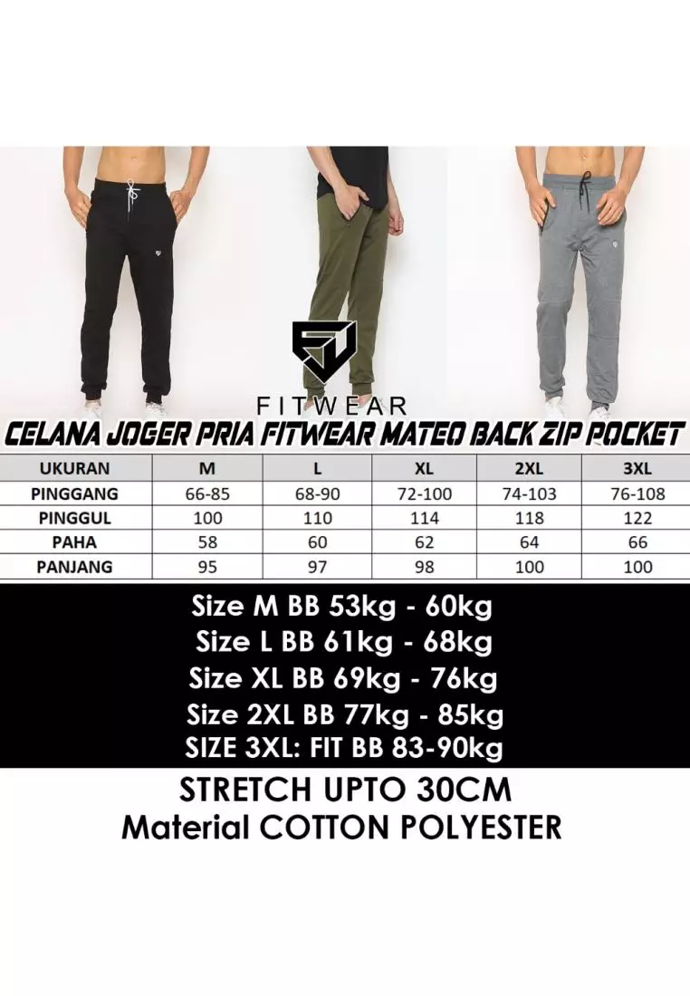 FITWEAR - JOGGER MATEO BACK ZIP POCKET - GREY