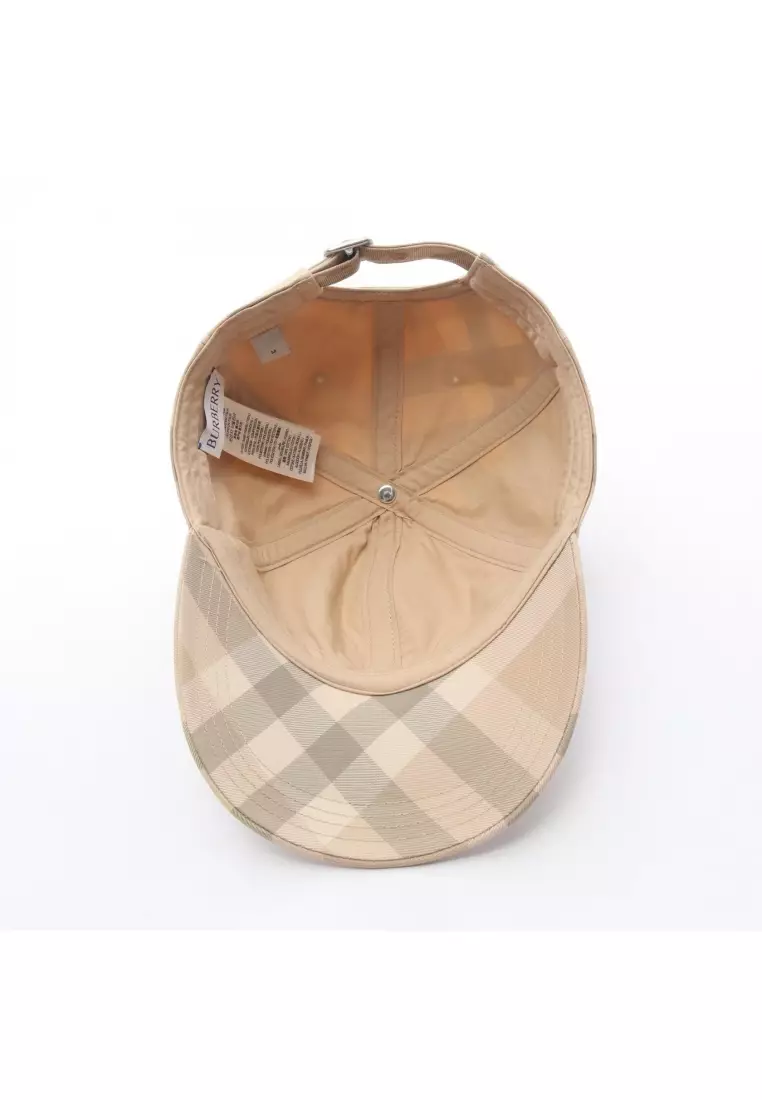 Pre-Loved Burberry baseball cap hat beige multicolor