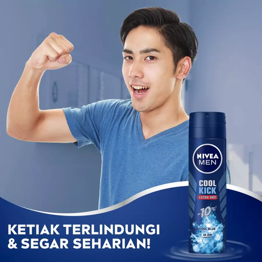 NIVEA MEN Deodorant Cool Kick Spray 150ml - Deodoran Dingin & Segar