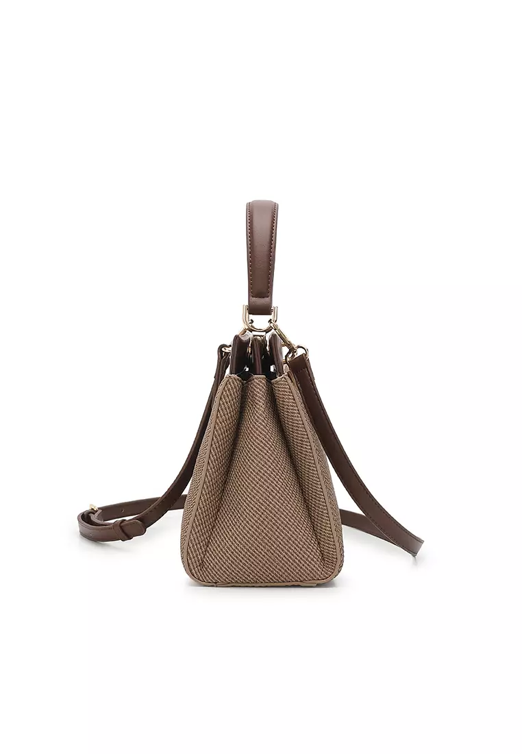 Women's Top Handle Bag / Sling Bag / Crossbody Bag / Shoulder Bag (Tas Tangan Wanita / Tas Selempang Wanita / Tas Bahu Wanita) - Cokelat