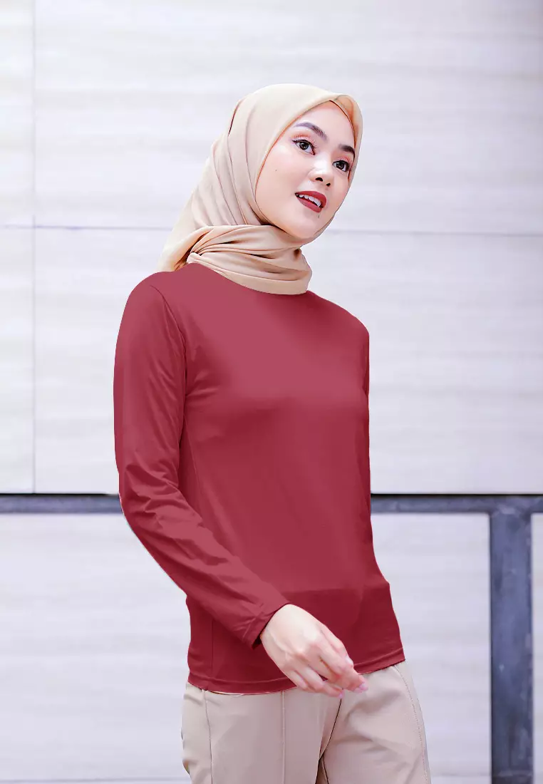 Cotton Bee - Manset Lengan Panjang Aneisha Inner Rayon - Red Cherry - L