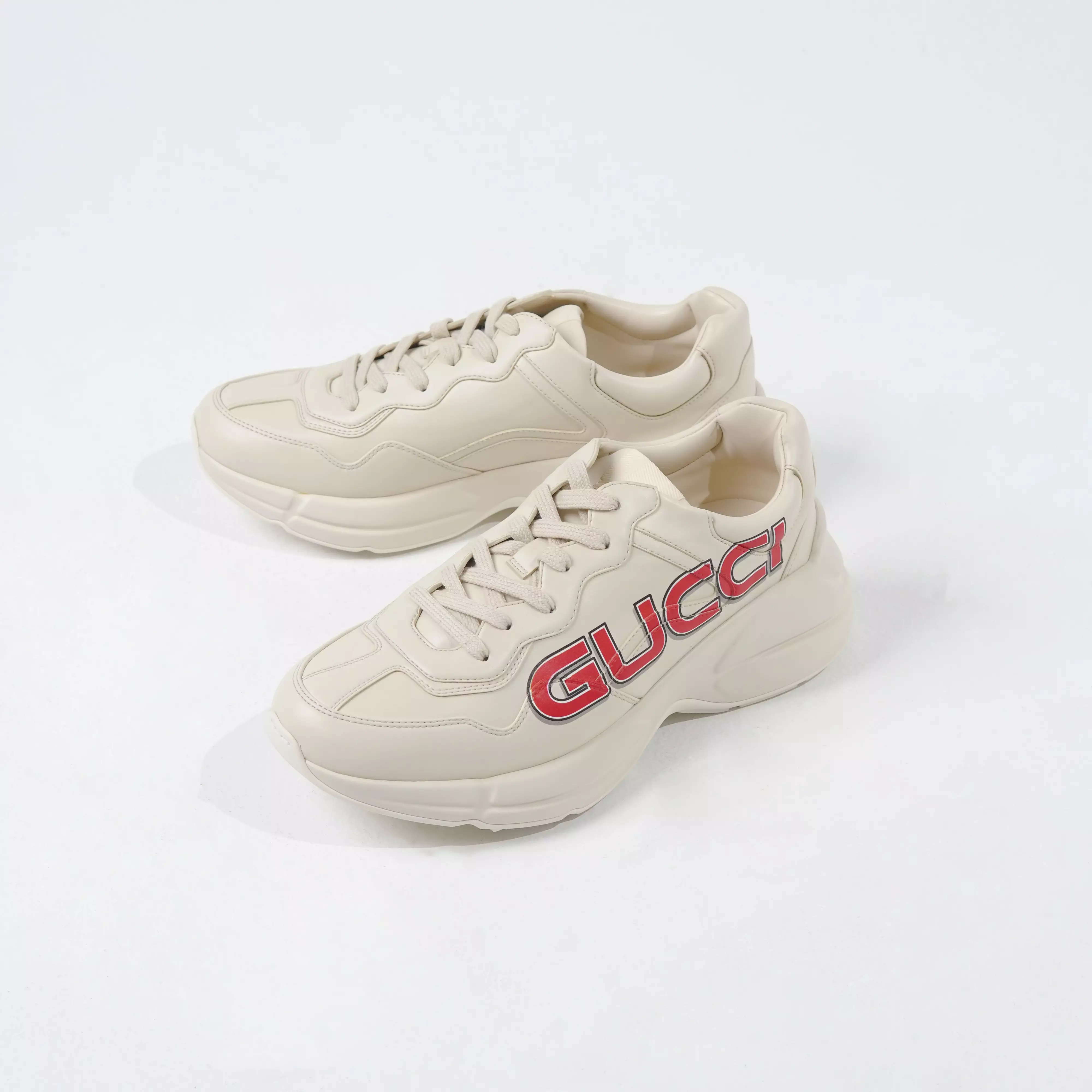 Jual Gucci Sepatu GUCCI RYTHON TEXT RED WHITE SNEAKER 100% ORIGINAL ...