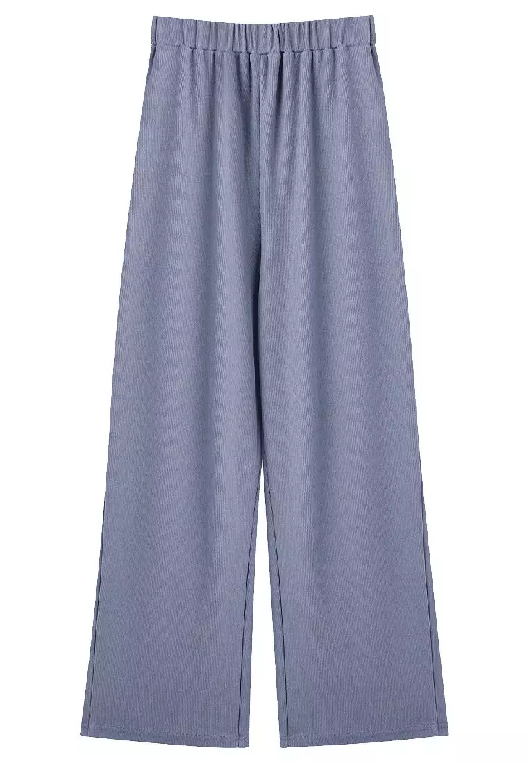 Relaxed-Fit Casual Pants with Stretch Elastic Waistband [BA7370]