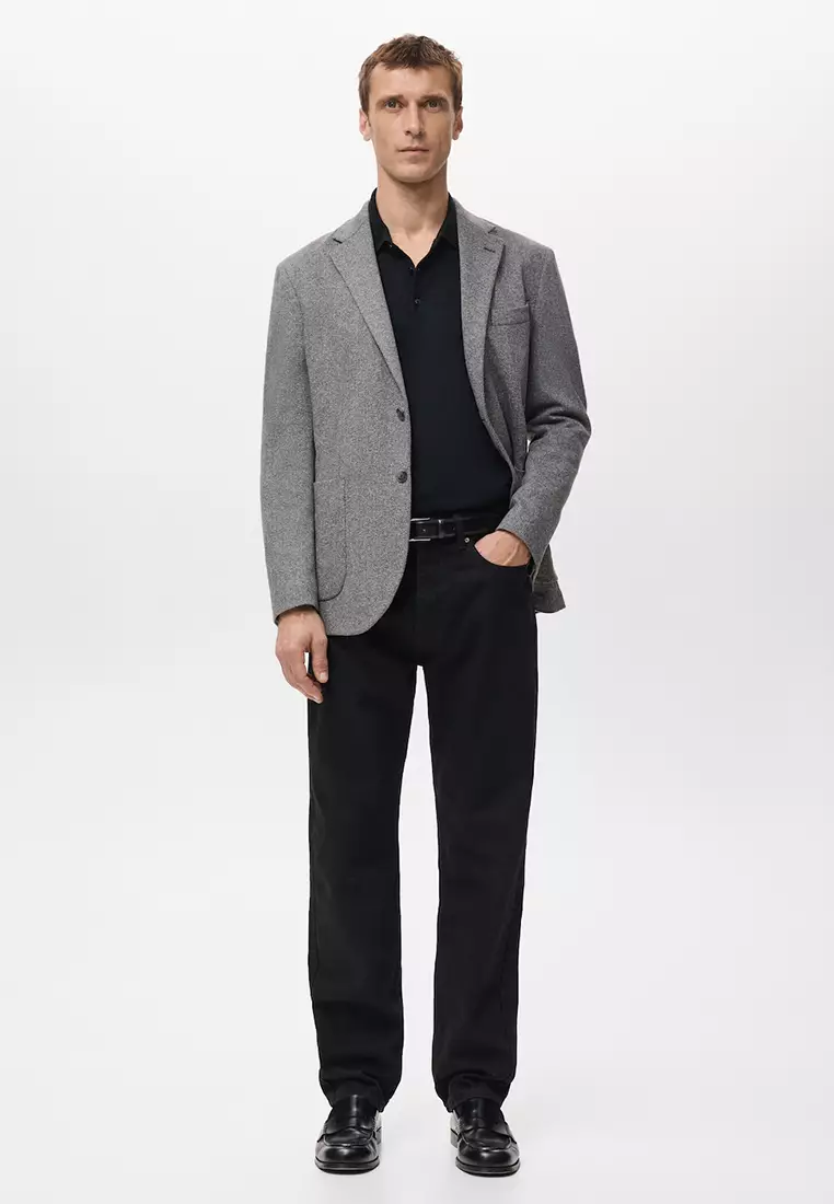 Slim-Fit Herringbone Tailored Jacket