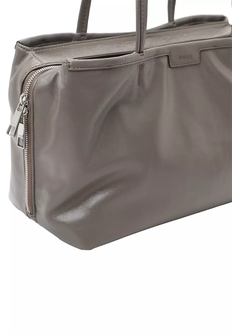 TONA East-West Boston Shoulder Tote Bag II - Warm Grey