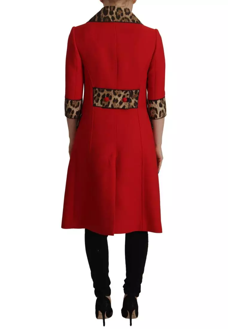 Buy Dolce & Gabbana Wool Coat Leopard Trim Model 3317 2025 Online