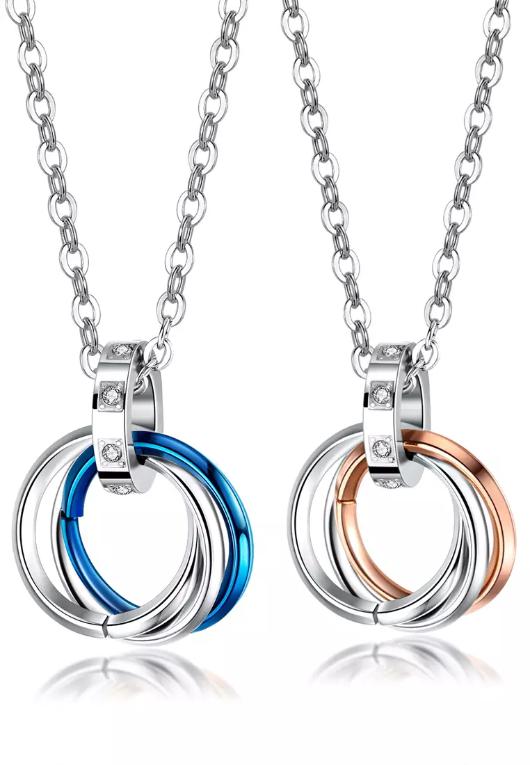 Couples Pendant Necklace 1 Set