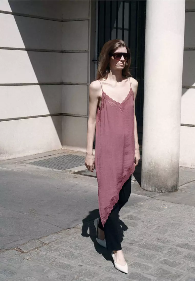 Buy Mango Asymmetric Lace Camisole Top 2026 Online | ZALORA