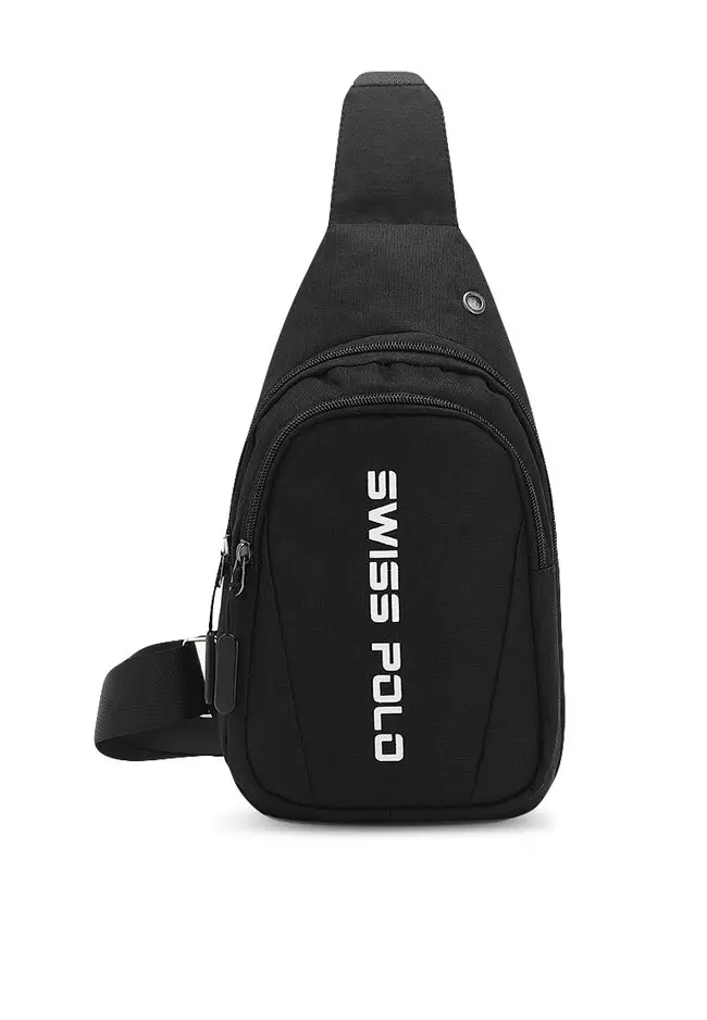 Buy Swiss Polo Men's Chest Bag / Sling Bag / Crossbody Bag - Black 2023 ...